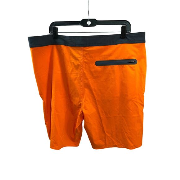 No Boundaries Orange Surf Shorts – Men’s 38– Zip Pocket – Drawstring Waist - Picture 2 of 8
